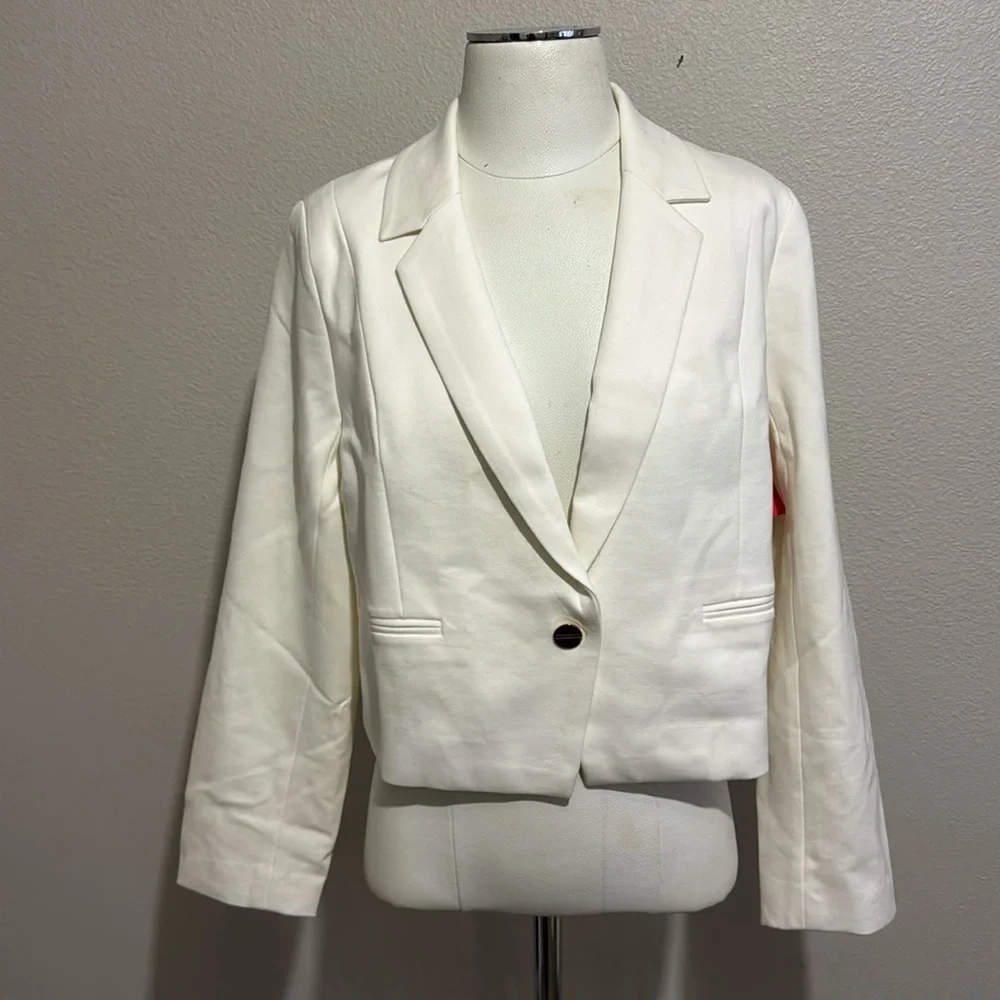Spanx Pointe Cropped Blazer Cloud Office Business Formal - Picture 2 of 8